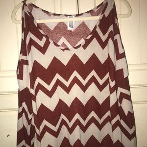 Cold shoulder, chevron top